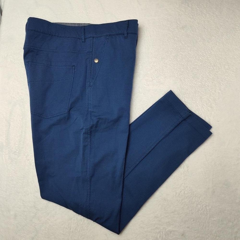 Carbon2cobalt Pants Mens 36x32 Blue Polka Dot Cotton Chino Casual Pockets‎ Work